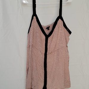 BLUSH PINK & BLACK BUTTON CAMI